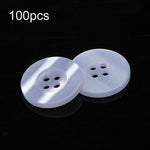 100 bottoni decorativi rotondi in resina perlata a 4 fori per polsini di camicie, Wide Edge 1cm, Wide Edge 1.15cm, Wide Edge 1.25cm, Wide Edge 1.5cm, Wide Edge 1.8cm, Wide Edge 2cm, Fine Edge 1cm, Fine Edge 1.15cm, Fine Edge 1.25cm, Fine Edge 1.5cm    ...