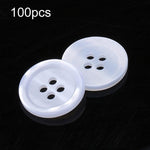100 bottoni decorativi rotondi in resina perlata a 4 fori per polsini di camicie, Wide Edge 1cm, Wide Edge 1.15cm, Wide Edge 1.25cm, Wide Edge 1.5cm, Wide Edge 1.8cm, Wide Edge 2cm, Fine Edge 1cm, Fine Edge 1.15cm, Fine Edge 1.25cm, Fine Edge 1.5cm    ...