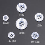 100 bottoni decorativi rotondi in resina perlata a 4 fori per polsini di camicie, Wide Edge 1cm, Wide Edge 1.15cm, Wide Edge 1.25cm, Wide Edge 1.5cm, Wide Edge 1.8cm, Wide Edge 2cm, Fine Edge 1cm, Fine Edge 1.15cm, Fine Edge 1.25cm, Fine Edge 1.5cm    ...