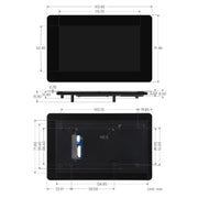 Pannello touchscreen capacitivo IPS da 5 pollici DSI di WAVESHARE con vetro temperato, Standard, With Case