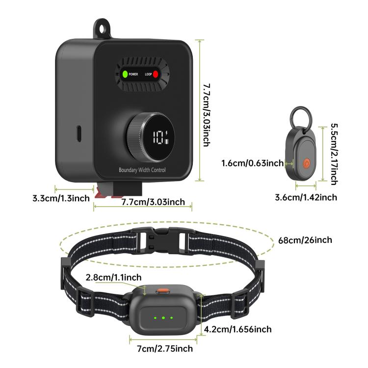 Recinzione elettrica per cani da esterno F600 con filo, controllo di precisione a 10 livelli., F600
