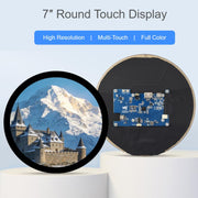 Waveshare Display touch capacitivo rotondo da 7 pollici con HDMI, LCD 1080x1080, multi-touch a 10 punti per Raspberry Pi e Arduino (fai da te), 7inch 1080x1080 LCD