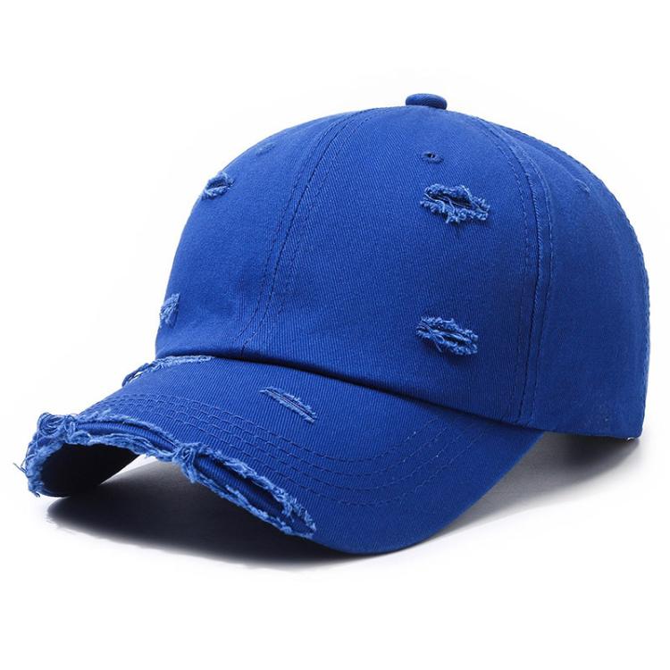 Cappellino da baseball strappato, tinta unita, effetto invecchiato, casual, cappello da sole, White, Black, Red, Royal Blue, Navy Blue, Coffee Brown, Light Beige, Gray