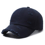 Cappellino da baseball strappato, tinta unita, effetto invecchiato, casual, cappello da sole, White, Black, Red, Royal Blue, Navy Blue, Coffee Brown, Light Beige, Gray