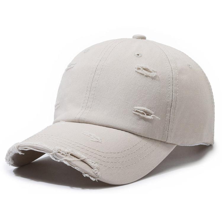 Cappellino da baseball strappato, tinta unita, effetto invecchiato, casual, cappello da sole, White, Black, Red, Royal Blue, Navy Blue, Coffee Brown, Light Beige, Gray