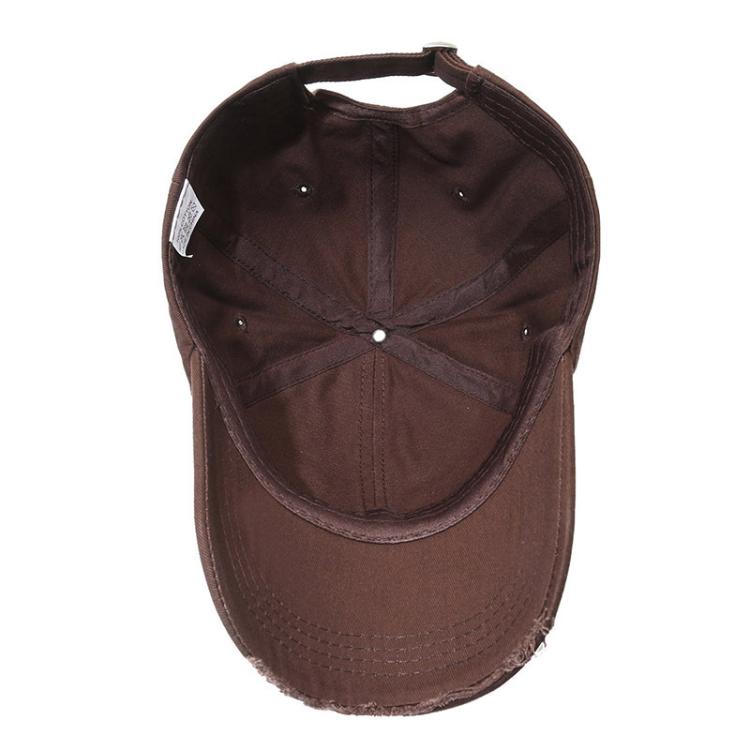 Cappellino da baseball strappato, tinta unita, effetto invecchiato, casual, cappello da sole, White, Black, Red, Royal Blue, Navy Blue, Coffee Brown, Light Beige, Gray