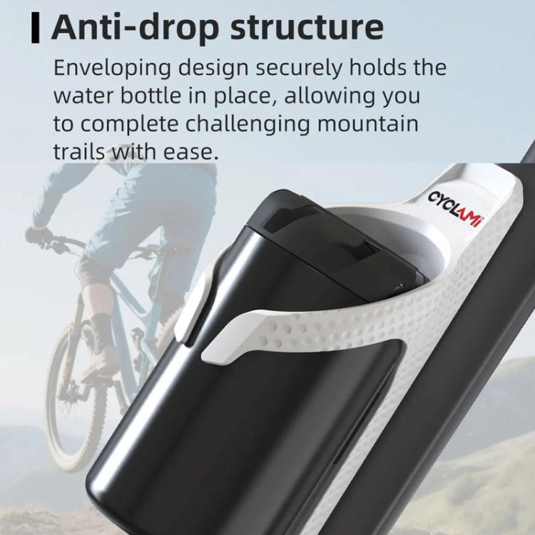 CYCLAMI Portaborraccia per bicicletta, portabicchiere per ciclismo, White, Black, Black+CYC-HB15 Tracker, White+CYC-HB15 Tracker