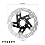 Rotore freno per bicicletta CYCLAMI ultraleggero in fibra di carbonio, attacco Center-lock a 6 bulloni., 160mm, 180mm