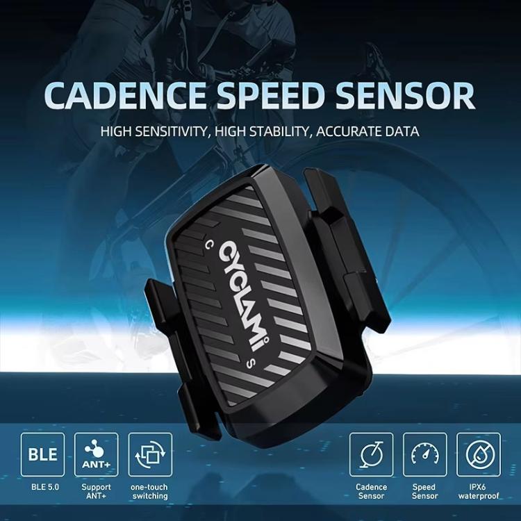 Sensore di cadenza 2 in 1, sensore intelligente di velocità di precisione, supporta le doppie modalità Bluetooth e ANT+., CYCLAMI C1