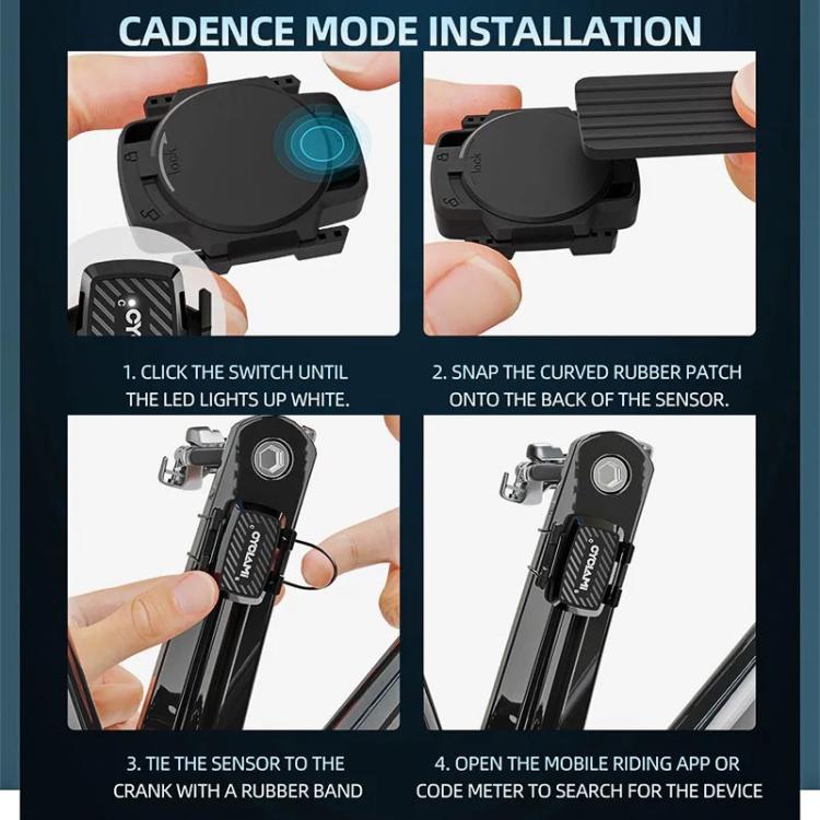 Sensore di cadenza 2 in 1, sensore intelligente di velocità di precisione, supporta le doppie modalità Bluetooth e ANT+., CYCLAMI C1