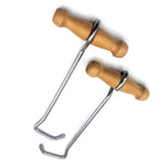 Gancio per stivali da cowboy con manico in legno e corno per stivali in acciaio inossidabile, 21cm, 36cm