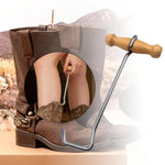 Gancio per stivali da cowboy con manico in legno e corno per stivali in acciaio inossidabile, 21cm, 36cm