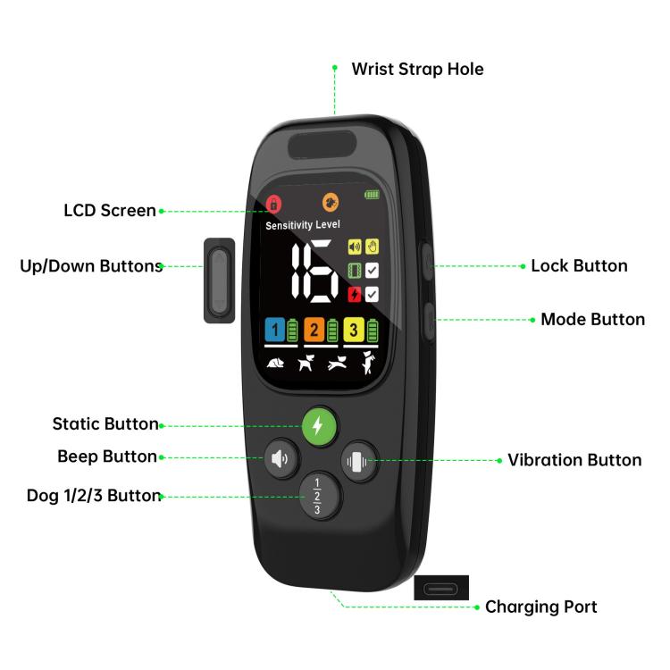 Collare addestratore per cani 3 in 1 T800S con comunicazione bidirezionale, visualizzazione dello stato e monitoraggio dell'attività del cane., T800S