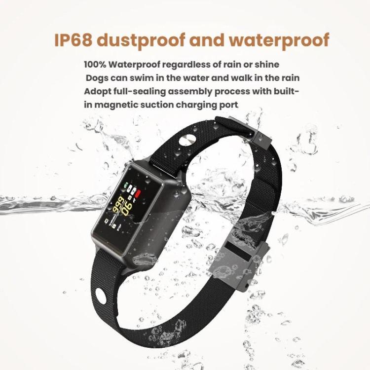 Collare antiabbaio intelligente B800 con scossa elettrica per addestramento cani, schermo a colori e sistema anti-falso attivazione, impermeabile IP68, ricarica magnetica., Electric Shock Gray, Electric Shock Black