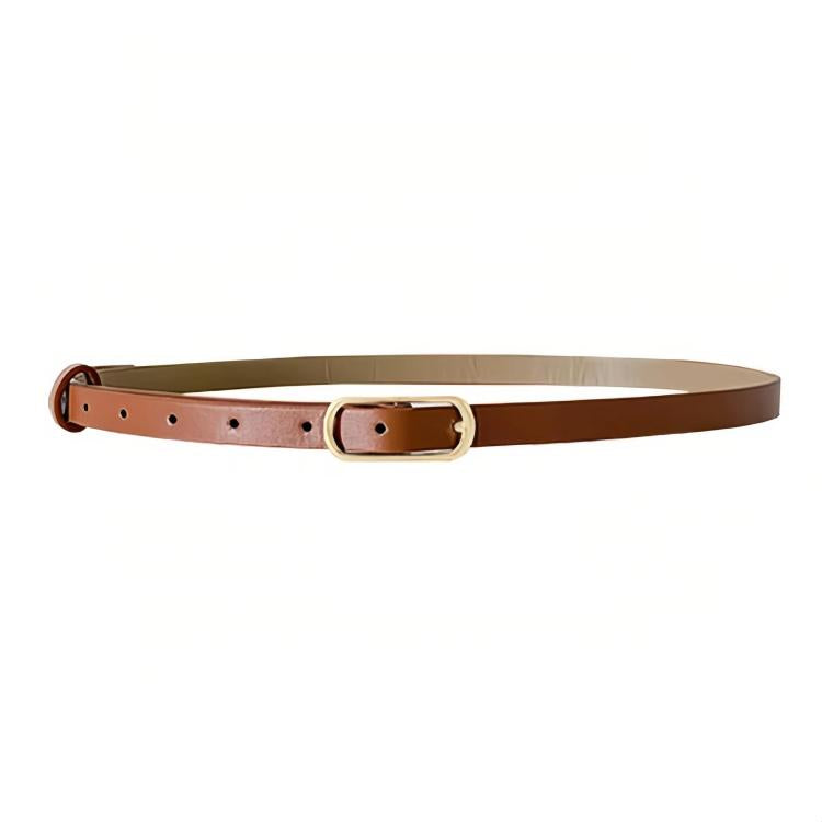 Cintura sottile in PU con dettagli in denim da donna, Leopard Print, White, Black, Light Tan