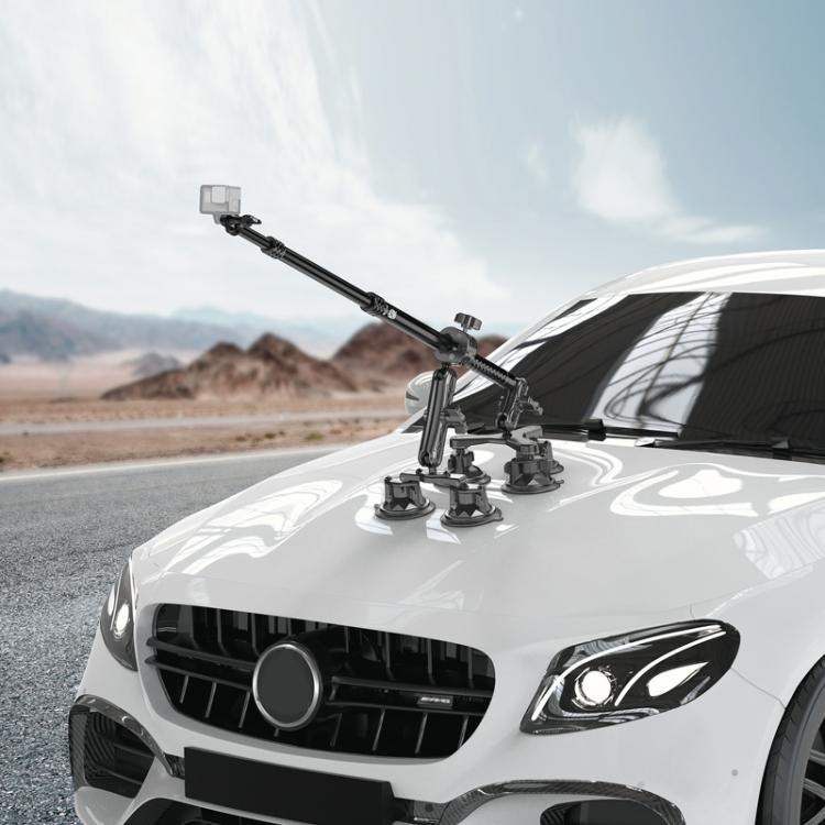 Supporto fisso per selfie stick con ventosa estensibile per auto e fotocamera sportiva Kewig QG-11, da montare sul tetto dell'auto.