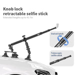 Supporto fisso per selfie stick con ventosa estensibile per auto e fotocamera sportiva Kewig QG-11, da montare sul tetto dell'auto.