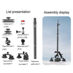 Supporto fisso per selfie stick con ventosa estensibile per auto e fotocamera sportiva Kewig QG-11, da montare sul tetto dell'auto.