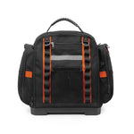 Borsa portautensili resistente in tessuto Oxford con fondo rigido, ideale per riporre utensili manuali, tester e strumenti di misurazione.
