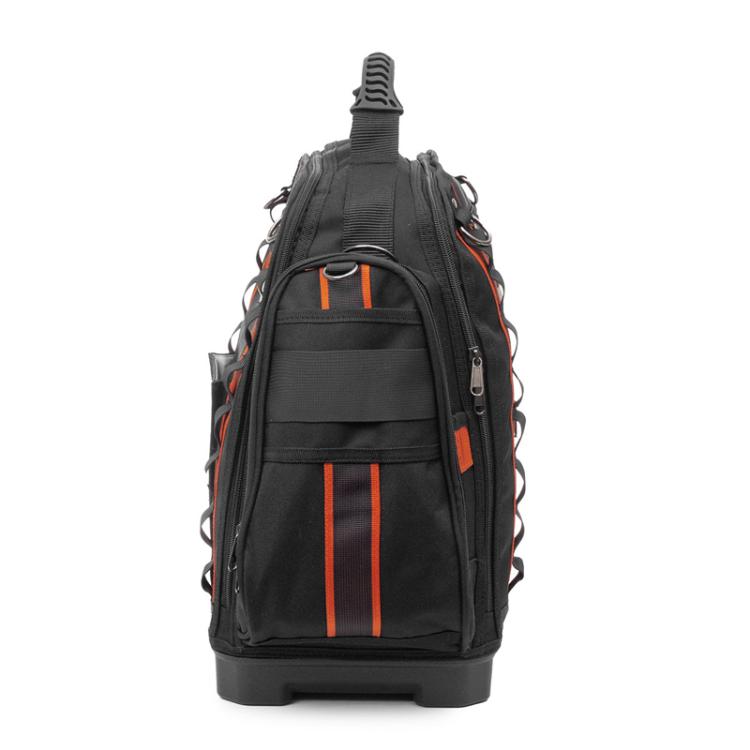 Borsa portautensili resistente in tessuto Oxford con fondo rigido, ideale per riporre utensili manuali, tester e strumenti di misurazione.