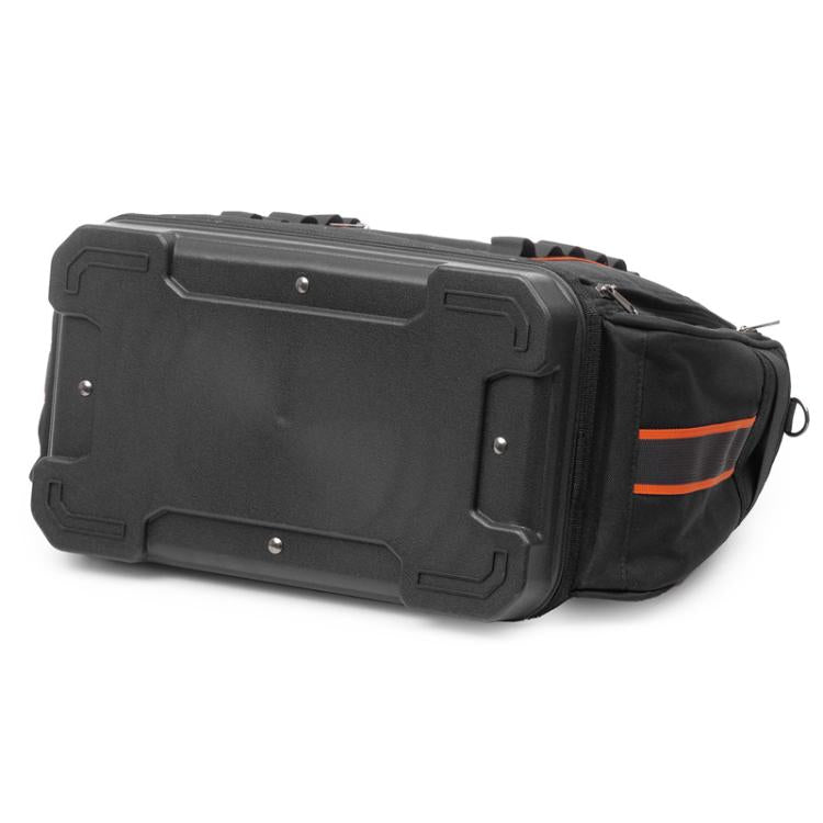 Borsa portautensili resistente in tessuto Oxford con fondo rigido, ideale per riporre utensili manuali, tester e strumenti di misurazione.