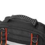 Borsa portautensili resistente in tessuto Oxford con fondo rigido, ideale per riporre utensili manuali, tester e strumenti di misurazione.