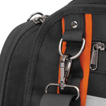 Borsa portautensili resistente in tessuto Oxford con fondo rigido, ideale per riporre utensili manuali, tester e strumenti di misurazione.