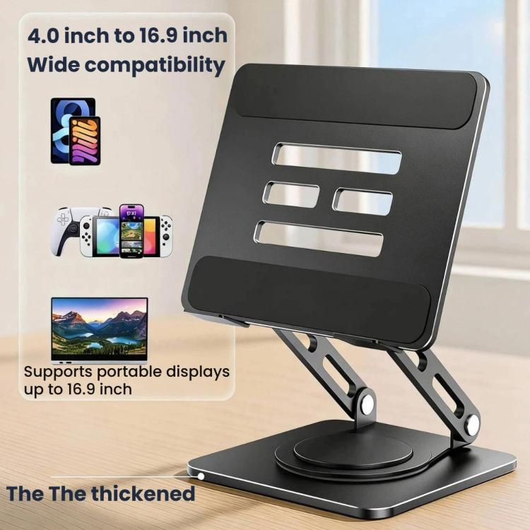 Rotatable Height-Adjustable 16 inch Tablet Metal Stand Desktop Gaming Cooling Holder, P2038L