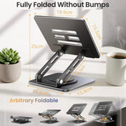 Rotatable Height-Adjustable 16 inch Tablet Metal Stand Desktop Gaming Cooling Holder, P2038L