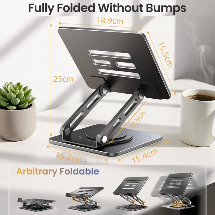 Rotatable Height-Adjustable 16 inch Tablet Metal Stand Desktop Gaming Cooling Holder, P2038L