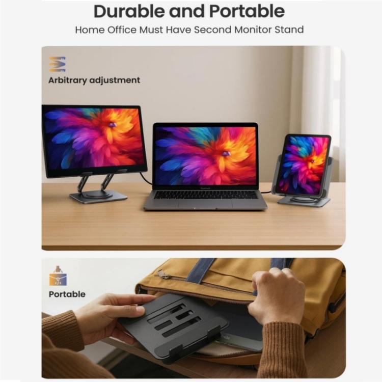 Rotatable Height-Adjustable 16 inch Tablet Metal Stand Desktop Gaming Cooling Holder, P2038L