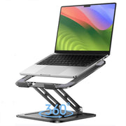 360 Degree Rotating Foldable Height Adjustable Ventilated Metal Computer Stand, NH-02Pro