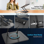 360 Degree Rotating Foldable Height Adjustable Ventilated Metal Computer Stand, NH-02Pro