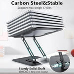 360 Degree Rotating Foldable Height Adjustable Ventilated Metal Computer Stand, NH-02Pro
