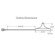 Antenna SMA WAVESHARE con base magnetica a ventosa e cavo coassiale da 3 metri., Magnetic Base