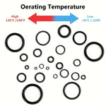 Kit di O-ring in NBR da 990 pezzi/set, 20 misure metriche, anelli di tenuta in gomma nitrilica per idropulitrici ad alta pressione, settore automobilistico, idraulico e industriale.