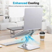 Aluminum Alloy Laptop Riser Vertical Cooling Foldable Adjustable Height Elevated Stand