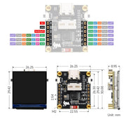 Scheda di sviluppo WAVESHARE ESP32-C6 per display LCD da 1,3 pollici, Without Pin Header, With Soldered Pin Header