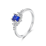 Anello scintillante in argento sterling S925 con spinello blu., 6 US Size, 7 US Size, 8 US Size