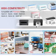 Etichette adesive Phomemo da 2,25 x 1,25 pollici per stampanti PM241-BT/PM246S/D520-BT, 500pcs Laser Silver, 500pcs Laser Gold, 1000pcs White, 1000pcs Yellow, 1000pcs Pink
