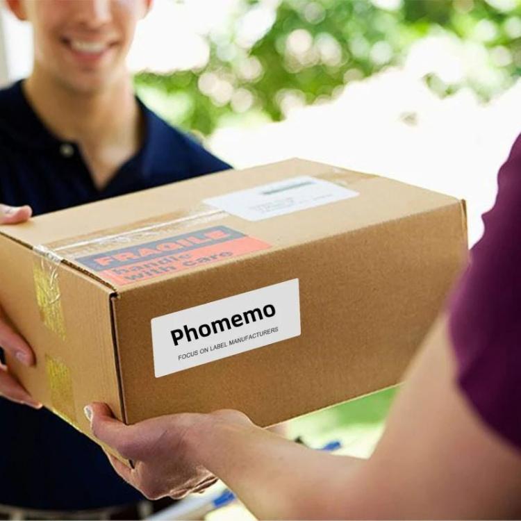 Phomemo, adesivo termico bianco 4 x 2 pollici per stampante di etichette di spedizione, 500 Sheets, 750 Sheets