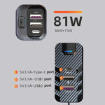 Caricabatterie da auto 6 porte 66W con cavo incluso