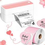 Etichette termiche Phomemo da 3 pollici, confezione da 500 pezzi, per stampanti PM241-BT/PM246S/D520-BT., White Bottom Blue Text, Pink Bottom Black Text, Mixed Dyes