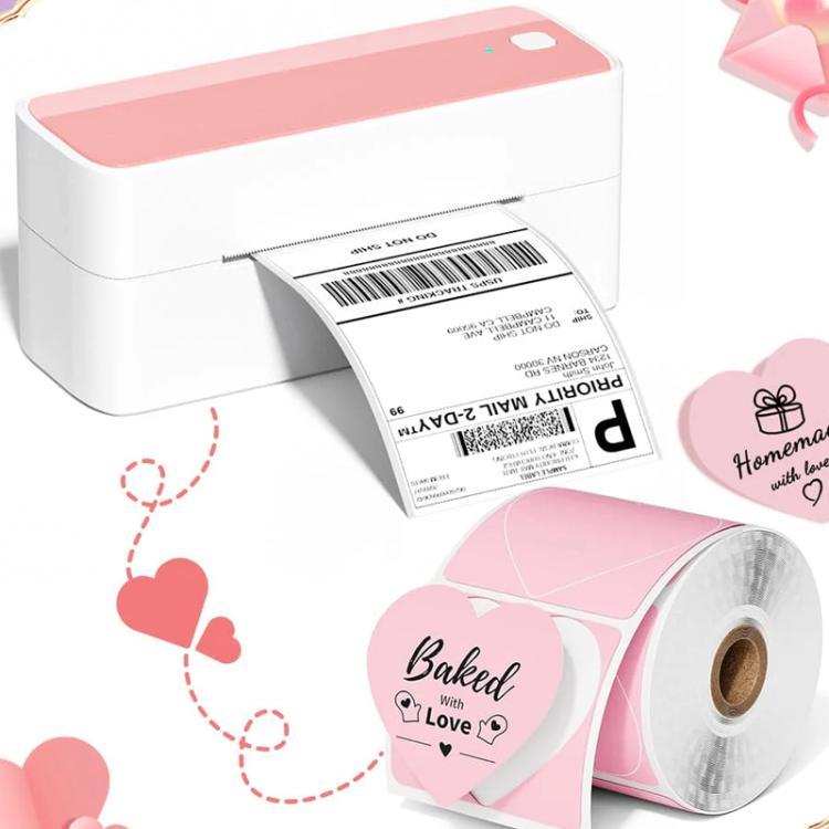 Etichette termiche Phomemo da 3 pollici, confezione da 500 pezzi, per stampanti PM241-BT/PM246S/D520-BT., White Bottom Blue Text, Pink Bottom Black Text, Mixed Dyes