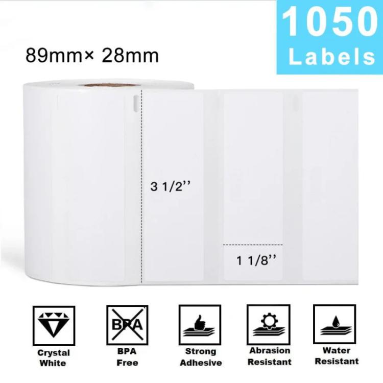 Phomemo 3 1/2-inch×1 1/8-inch 1050pcs Thermal Label for PM241-BT/PM246S/D520-BT Printer, 3 1/2-inch×1 1/8-inch