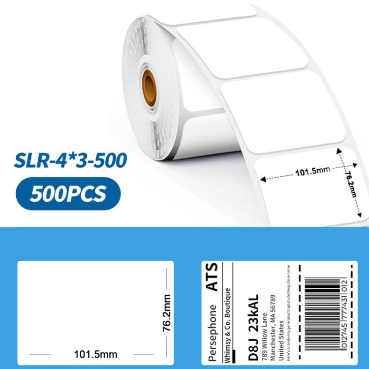 Etichette termiche Phomemo da 4x3 pollici, 500 pezzi/rotolo, per stampanti PM241-BT/PM246S/D520-BT, 4x3-Inch