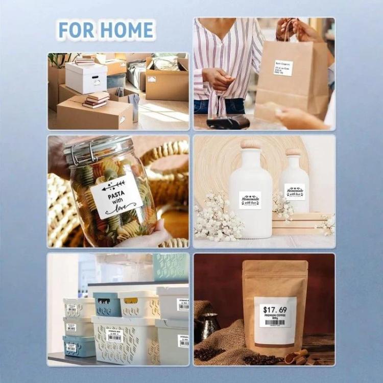 Phomemo 4x3-Inch 500pcs /Roll Thermal Label For PM241-BT/PM246S/D520-BT Printer, 4x3-Inch