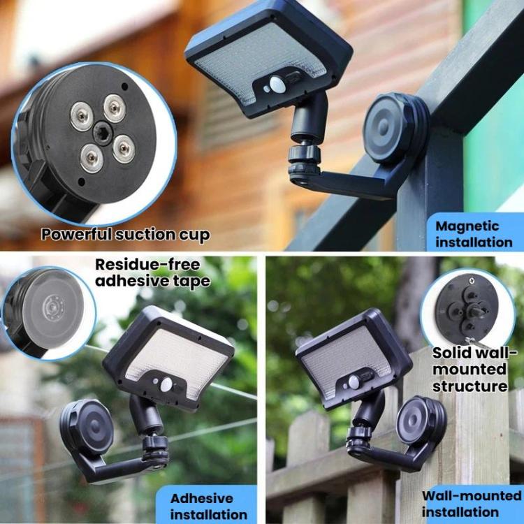 Luci solari da esterno per cortile con sensore di movimento, lampada da parete magnetica intelligente per uso domestico, White Light, Warm Light