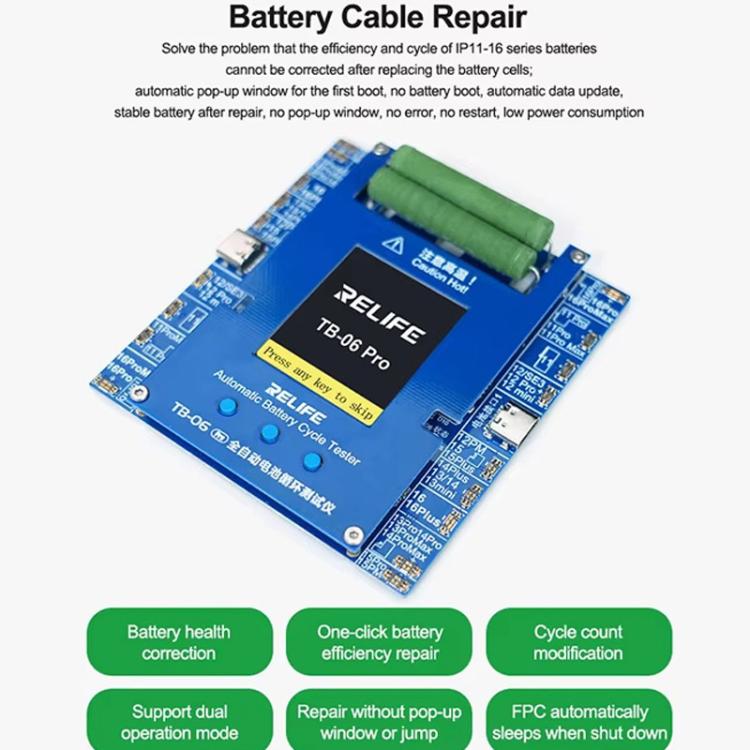 Per iPhone serie 11-16, tester automatico per cicli di carica della batteria con doppio canale indipendente, spina europea., TB-06 Pro