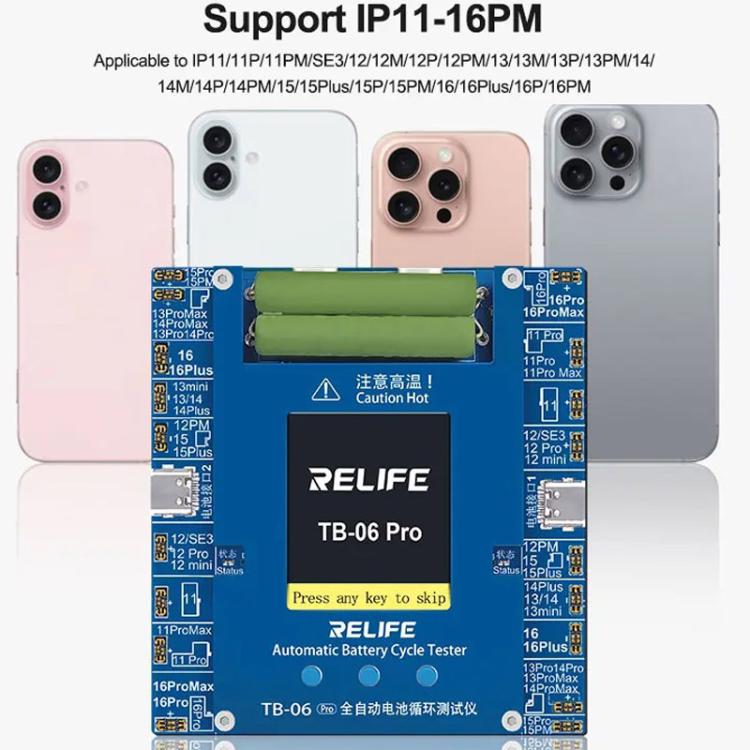 Per iPhone serie 11-16, tester automatico per cicli di carica della batteria con doppio canale indipendente, spina europea., TB-06 Pro